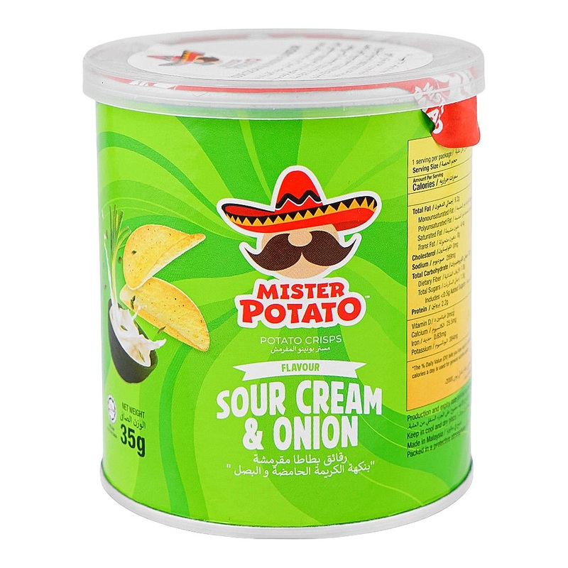 Mister Potato Crisps Sour Cream & Onion Flavour 35g | Mister In Lebanon