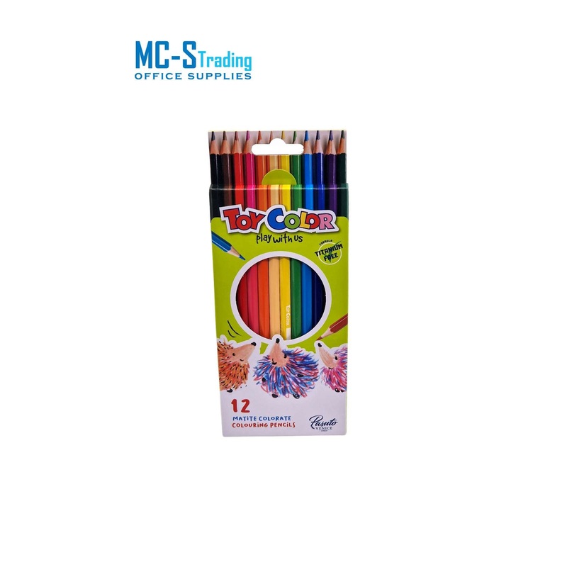 Toy Color Box With Hanger 12 Wooden Hexagonal Pencils (0053)