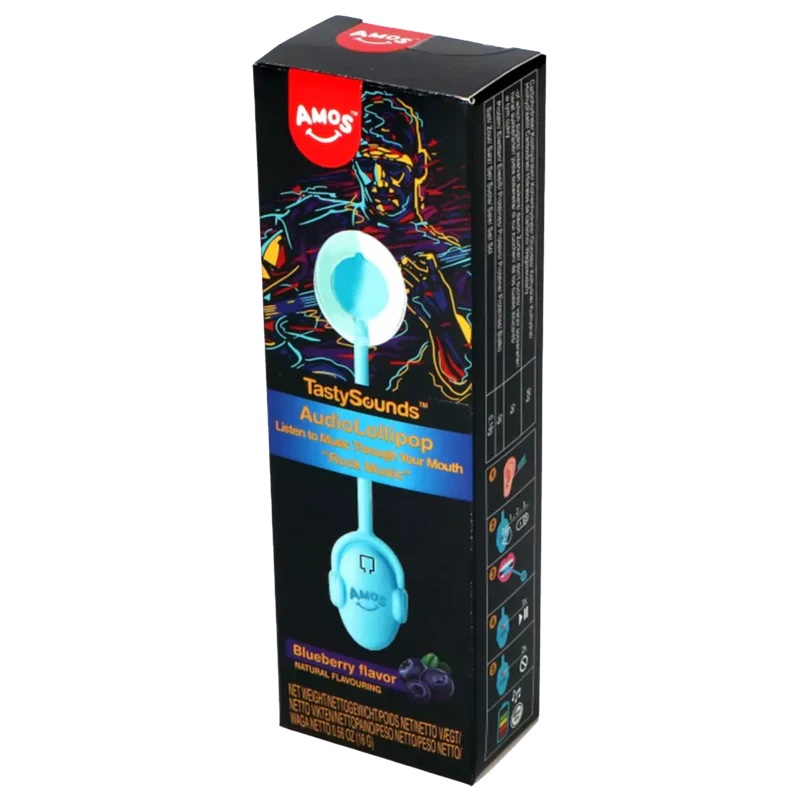 AMOS Tasty Sounds XL Lollipop Rock Music Blueberry Flavor 12GR | AMOS In Lebanon