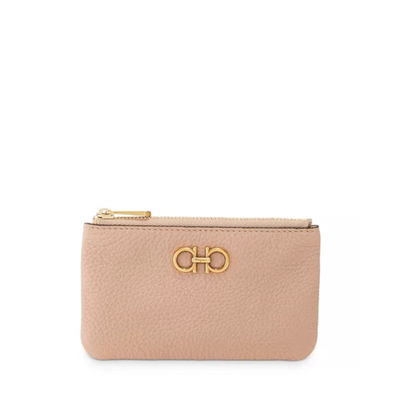 Ferragamo Women’s Beige Zippered Key Holder Wallet | Ferragamo In Lebanon