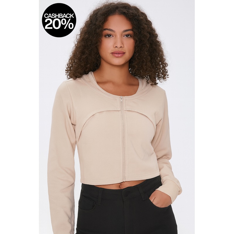 Forever 21 Women’s Beige Cutout Long Sleeve Blouse |Forever 21 In Lebanon