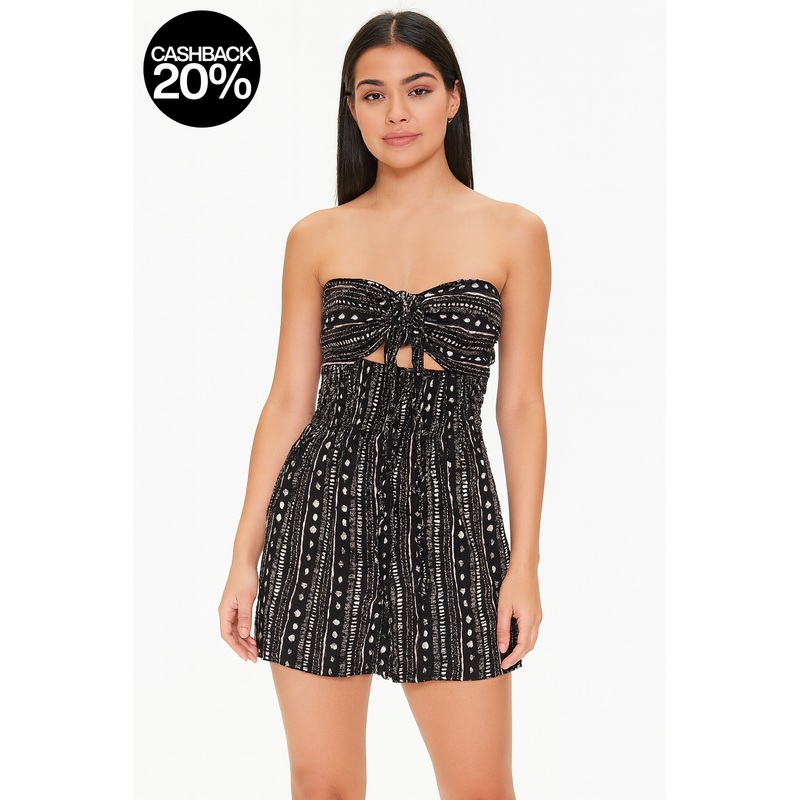 Forever 21 Women’s Black Cut Out Strapless Romper Dress | Forever 21 In Lebanon