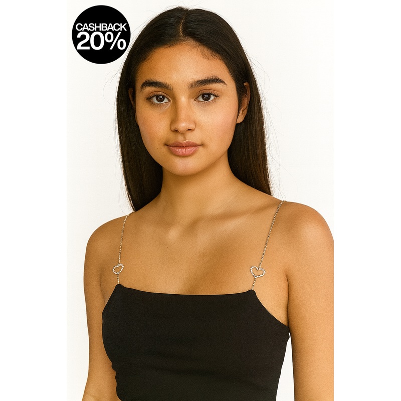 Forever 21 Women’s Black Rhinestone Strap Crop Top | Forever 21 In Lebanon