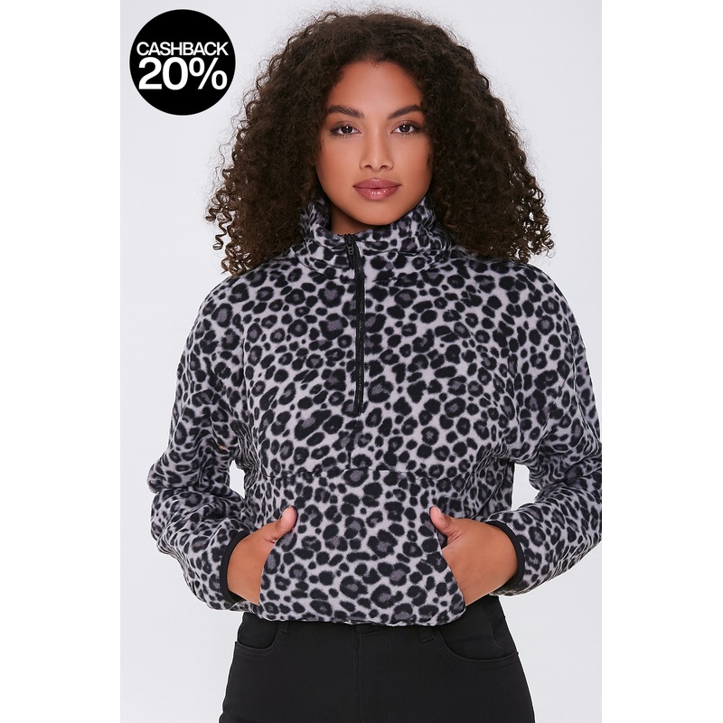 Forever 21 Women’s Black & White Tiger Printed Turtle Neck Crop Sweater | Forever 21 In Lebanon