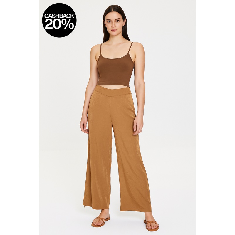 Forever 21 Women’s Camel Loose Wide Leg Lightweight Pant | Forever 21 In Lebanon