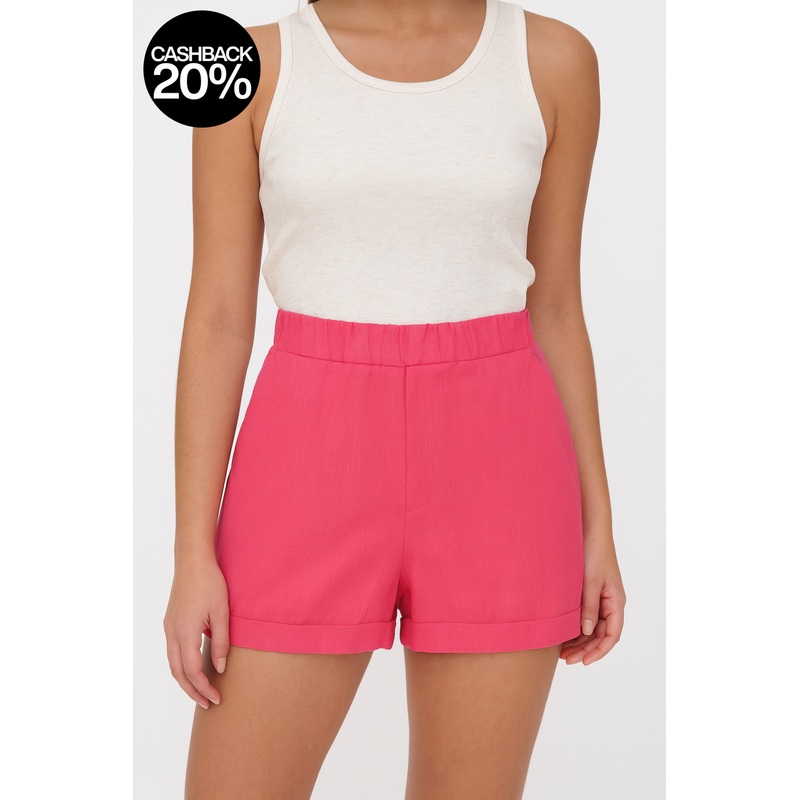 Forever 21 Women’s Fuchsia Elastic Waist Band Over Sized Short |Forever 21 In Lebanon