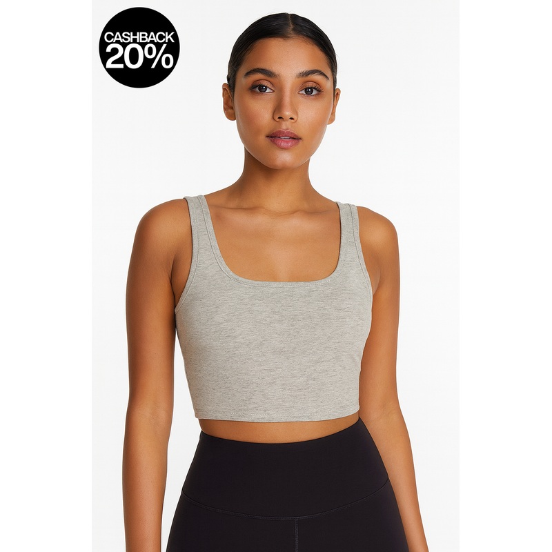 Forever 21 Women’s Grey Sleeveless Knit Crop Top | Forever 21 In Lebanon