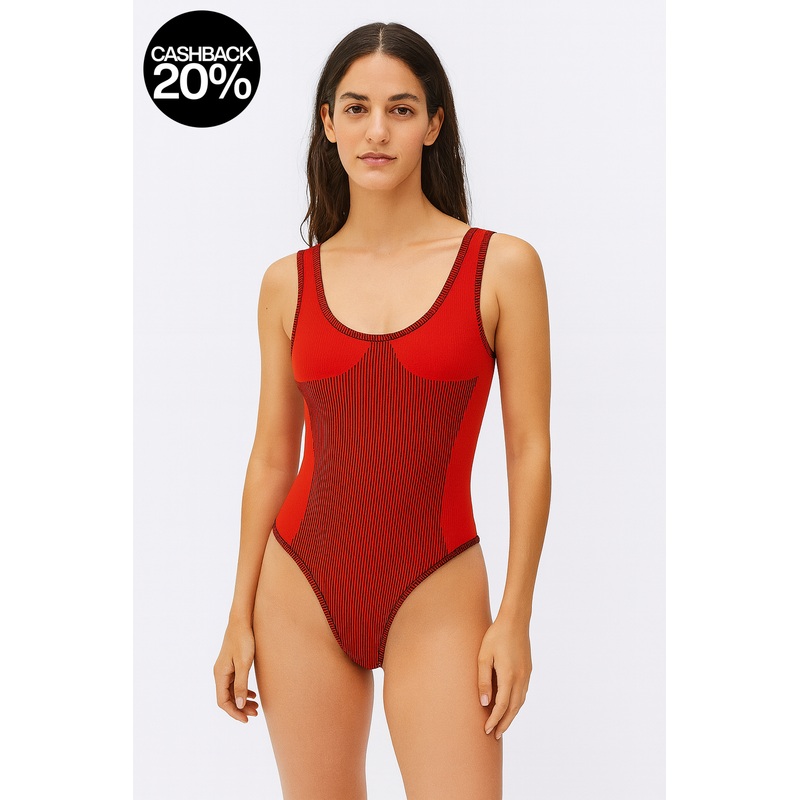 Forever 21 Women’s Red & Black Sleeveless Bodysuit | Forever 21 In Lebanon