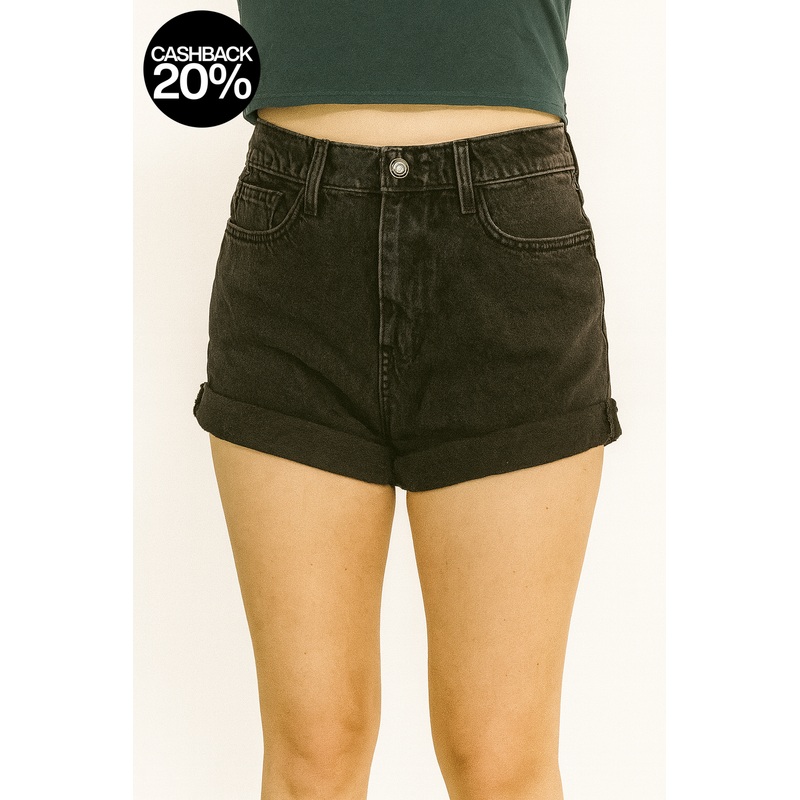 Forever 21 Women’s Washed Black Denim Short | Forever 21 In Lebanon