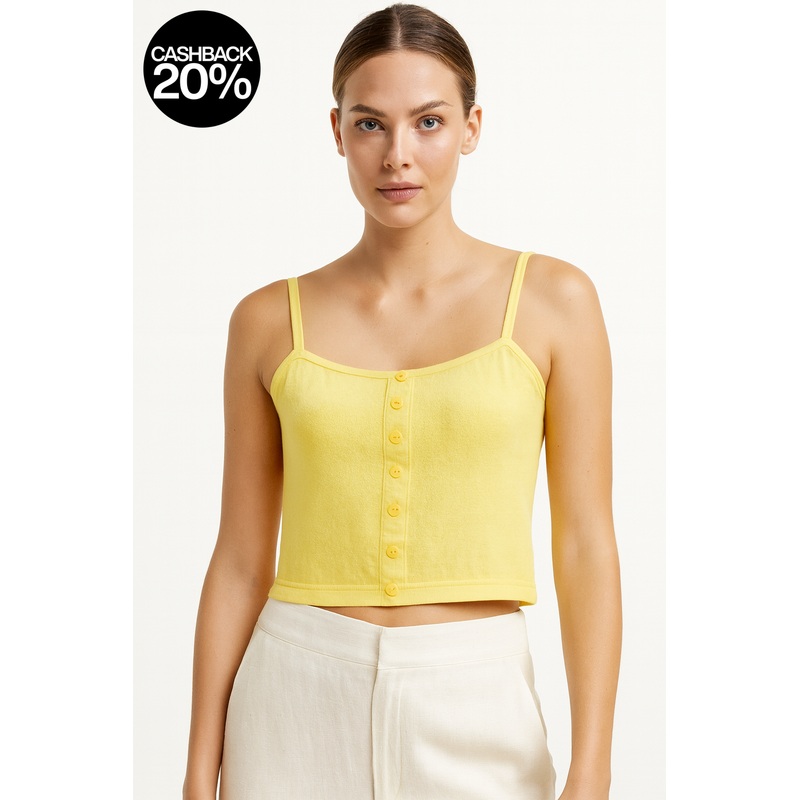 Forever 21 Women’s Yellow Sleeveless Crop Top | Forever 21 In Lebanon
