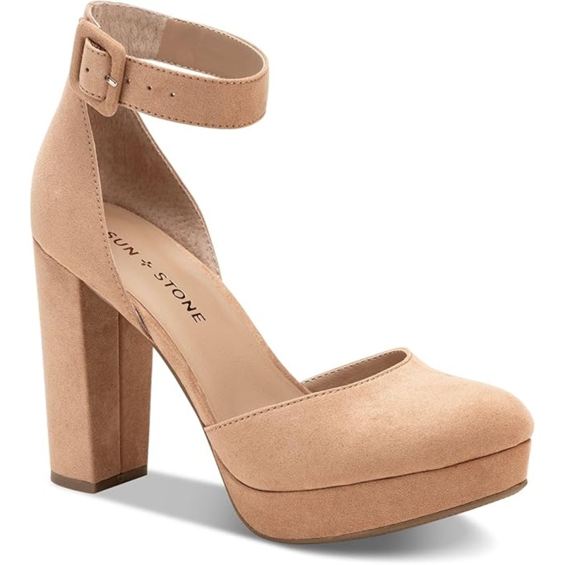 Sun Stone Women’s Tan Estrella Block Heels |Sun Stone In Lebanon