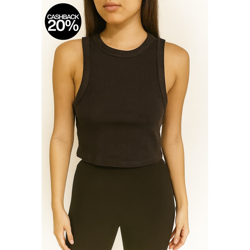 Forever 21 Women’s Black Roped Crew Knick Sleeveless Crop Top | Forever 21 In Lebanon