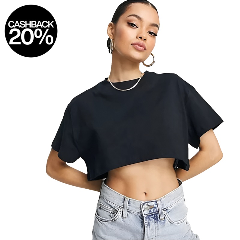 Forever 21 Women’s Black Short Sleeve Crop Top | Forever 21 In Lebanon