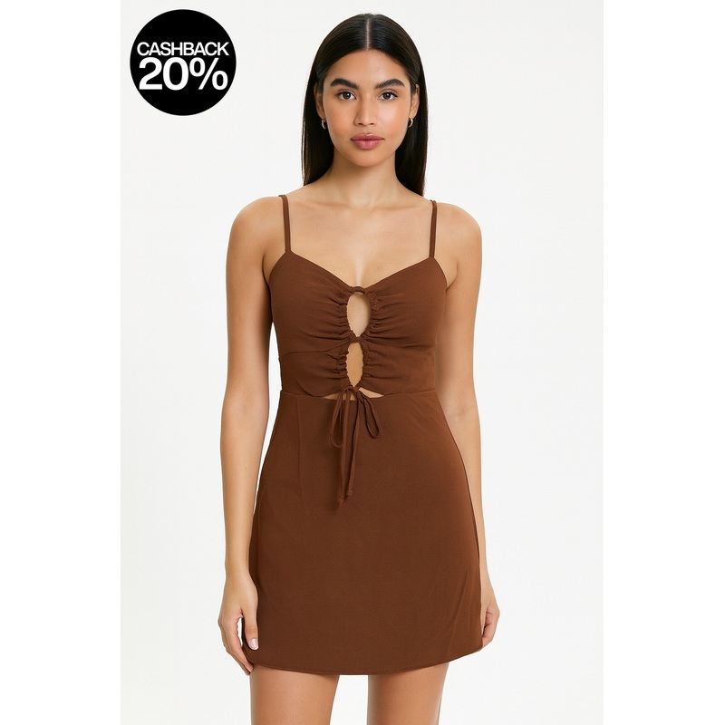 Forever 21 Women’s Brown Open Front Sleeveless Mini Dress | Forever 21 In Lebanon