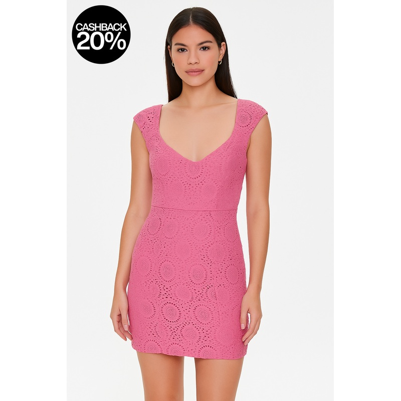 Forever 21 Women’s Pink Icing Sleeveless Laced Dress | Forever 21 In Lebanon
