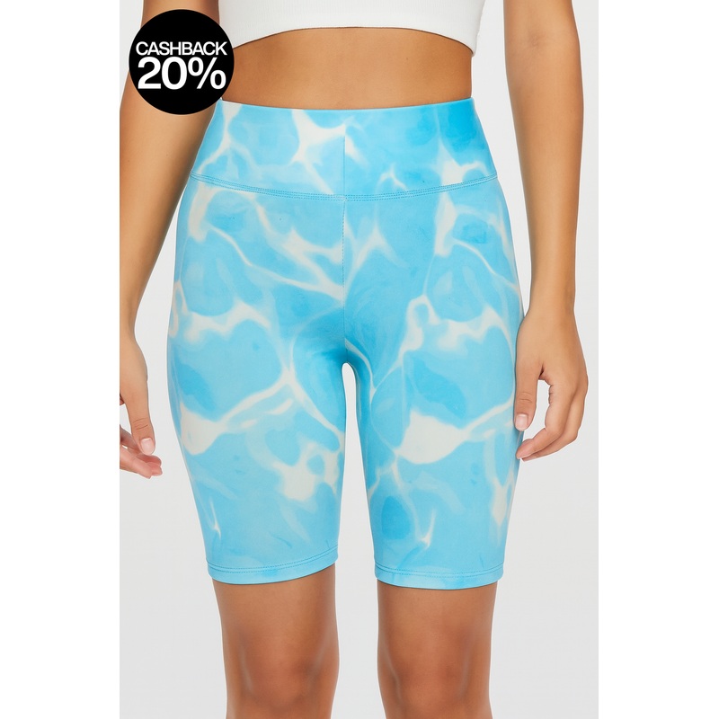 Forever 21 Women’s Washed Blue High Rise Biker Short | Forever 21 In Lebanon