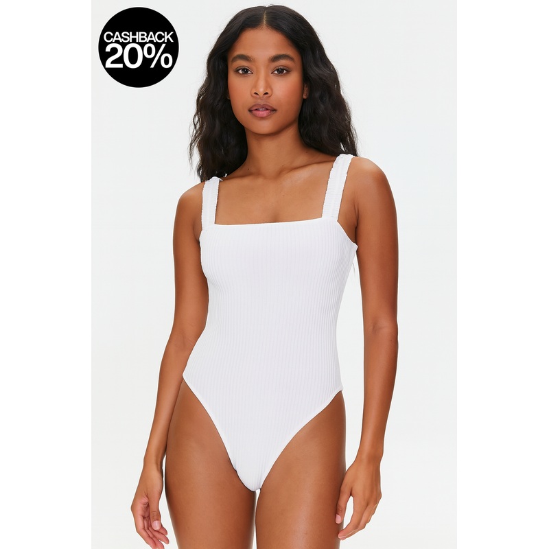 Forever 21 Women’s White Ribbed Bodysuit | Forever 21 In Lebanon