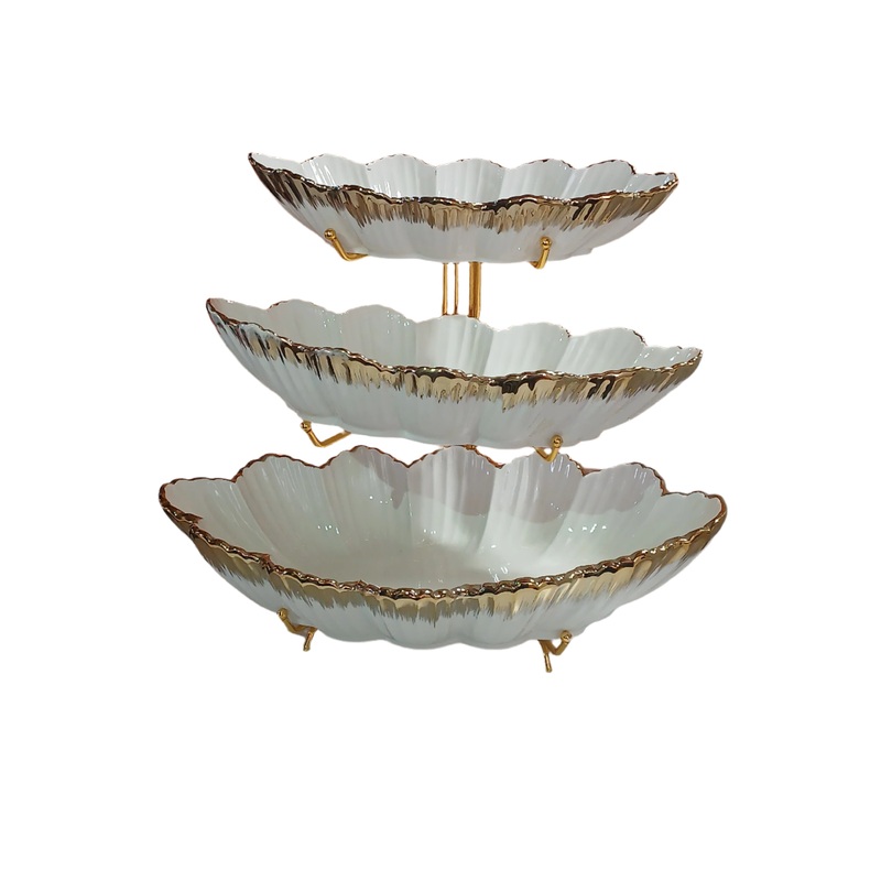 Al Sultan Serving Plates Set 3pcs + Stand HD28-184 | Al Sultan In Lebanon