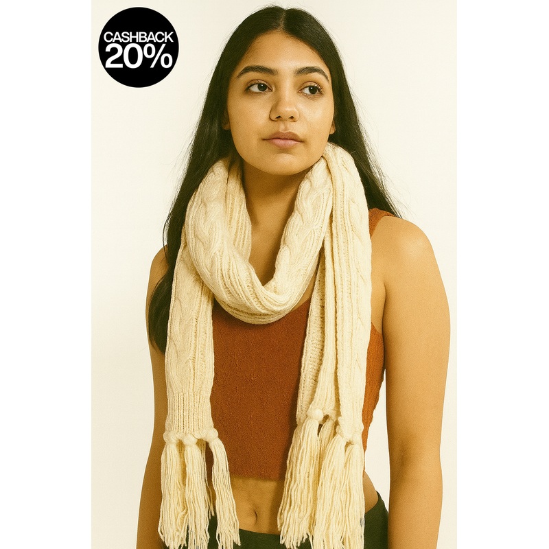Forever 21 Women’s Beige Knitted Scarf | Forever 21 In Lebanon