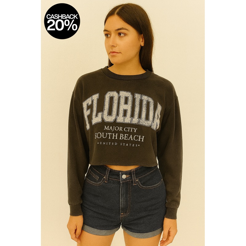 Forever 21 Women’s Black Multi Long Sleeve Open Back Crop Top | Forever 21 In Lebanon