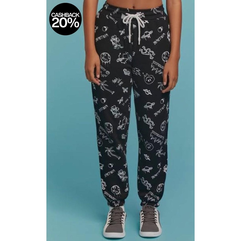 Forever 21 Women’s Black & White Airwalk Graphic Printed Jogger | Forever 21  In Lebanon