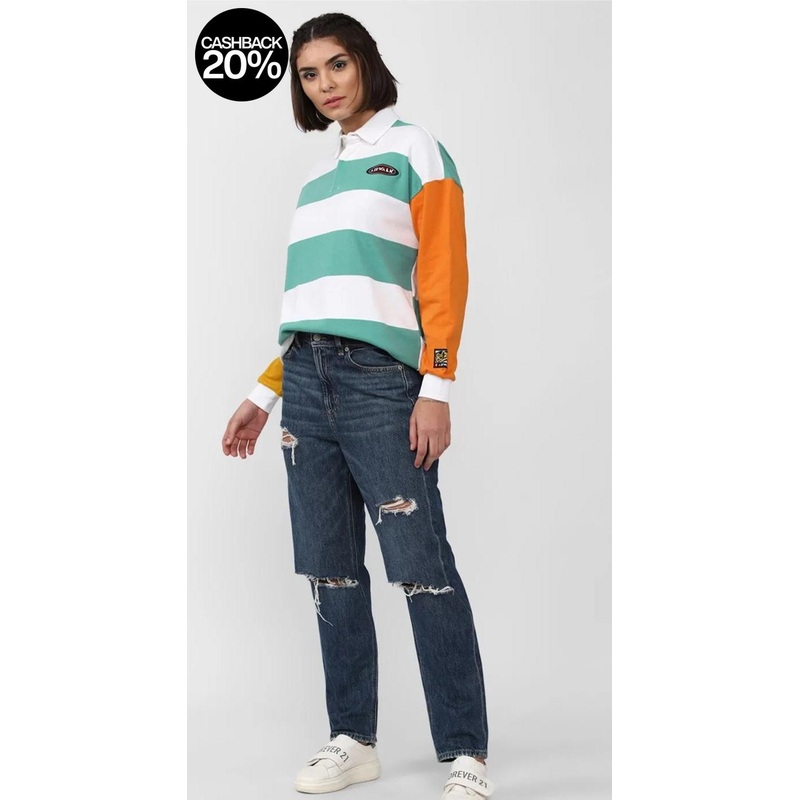 Forever 21 Women’s Multicolored Striped Long Sleeve Airwalk Blouse | Forever 21 In Lebanon