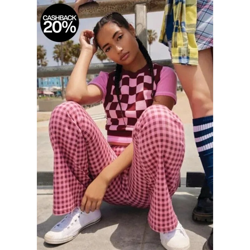 Forever 21 Women’s Pink Checkered Pant | Forever 21 In Lebanon