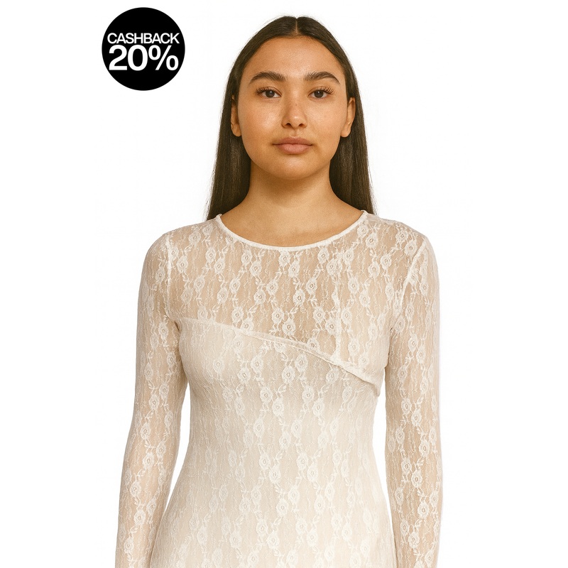 Forever 21 Women’s White Lace Long Sleeve Bodysuit |Forever 21 In Lebanon