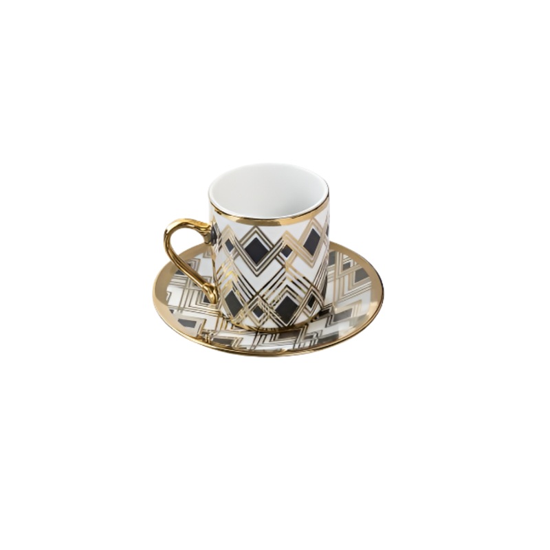 Al Sultan Fine Porcelain Coffee Cups 6pcs + Saucers 6pcs HD26-148 | Al Sultan In Lebanon