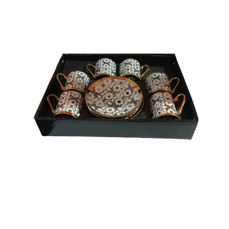 Al Sultan Fine Porcelain Coffee Cups 6pcs + Saucers 6pcs HD26-149 | Al Sultan In Lebanon