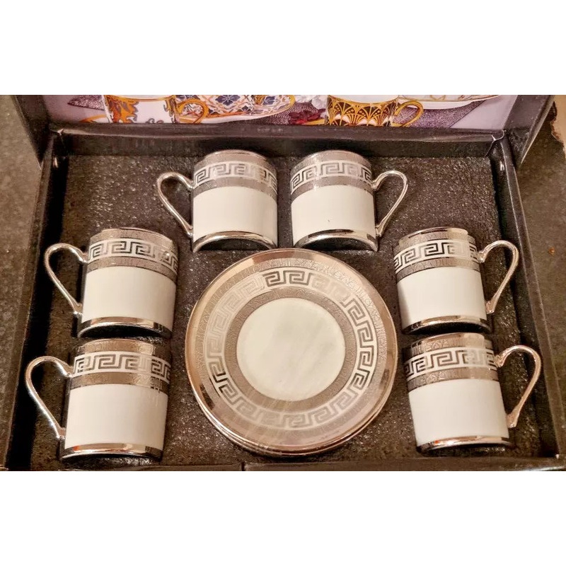 Al Sultan Fine Porcelain Coffee Cups 6pcs + Saucers 6pcs HD26-151 | Al Sultan In Lebanon