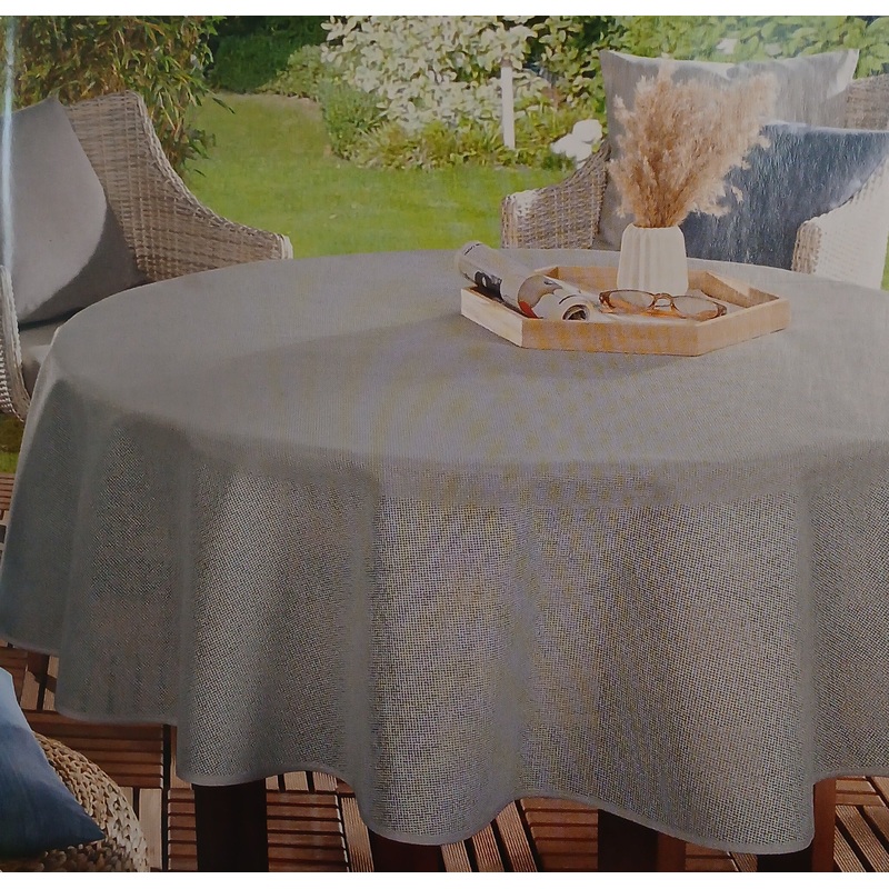 Peyer Syntex Grey Garden Table Cover Color-Coordinated Piping 160cm Round | Peyer Syntex In Lebanon