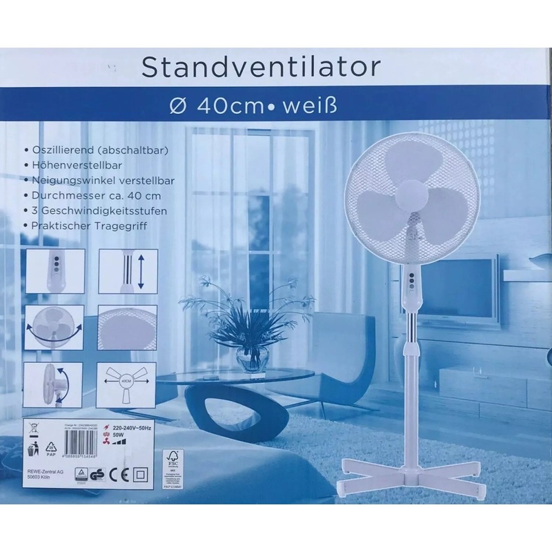 Standventlilator White 40cm Stand Fan |Standventlilator In Lebanon