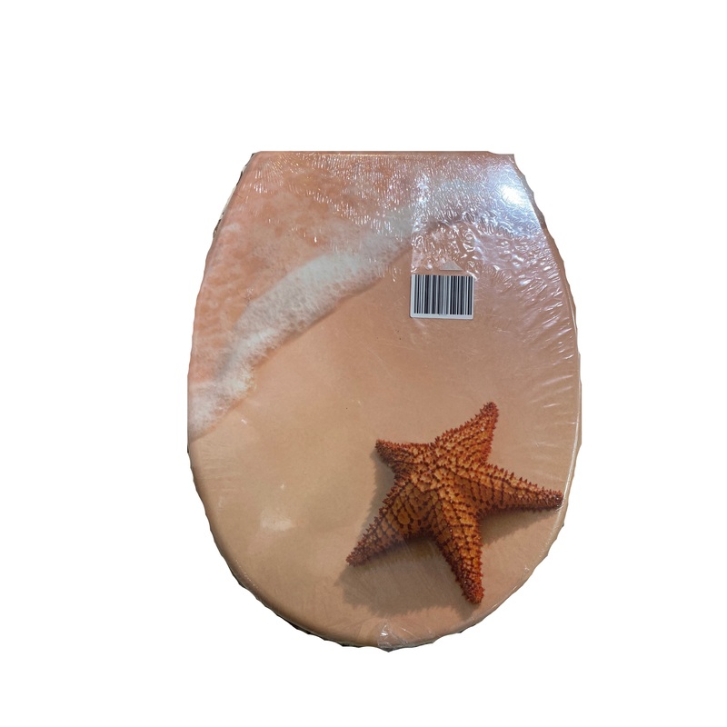 Toilet Seat Light Orange Duroplast With Soft Close Mechanism