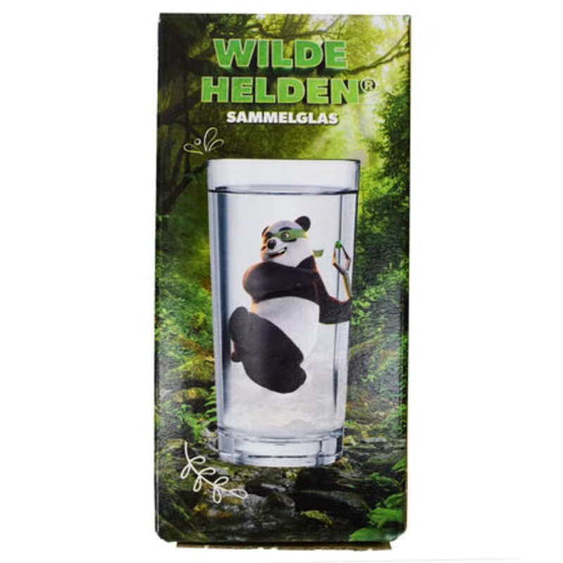 Wild Helden Clear Panda Print Drinking glass approx. 270 ml | Wild Helden In Lebanon