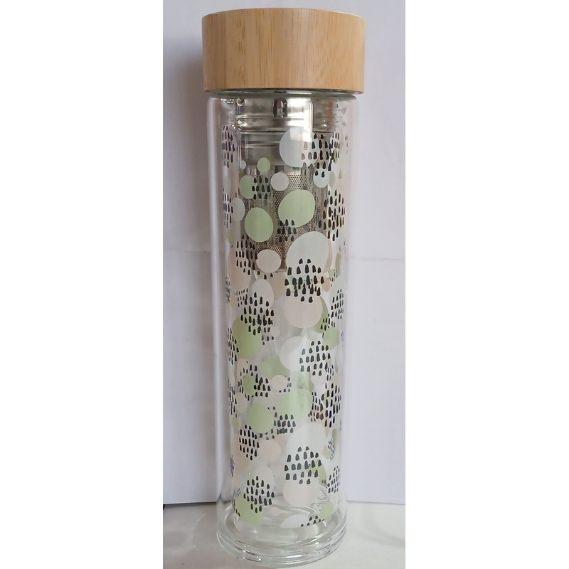 C & A Teeflache Transparent Glass Bottle With Wooden Lid | C & A In Lebanon
