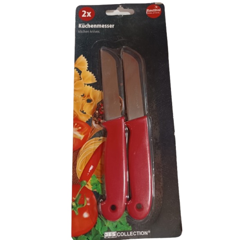 Jes Collection Red Stainless Steel Set Of 2 Knives | Jes Collection In Lebanon
