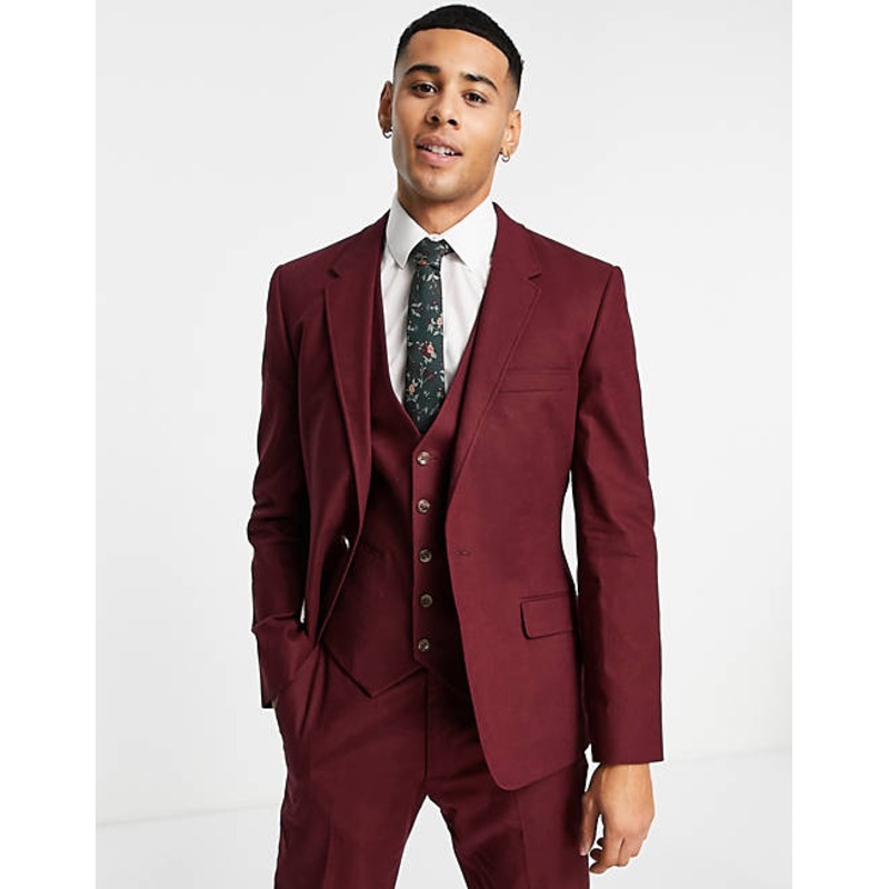 ASOS Design Men’s Burgundy Linen Blazer | ASOS Design In Lebanon