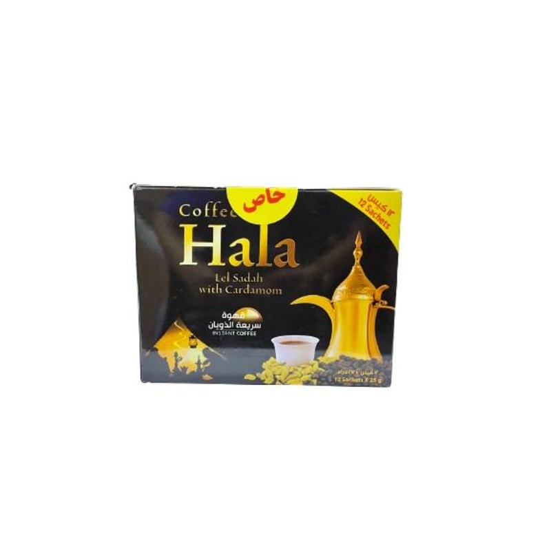 Hala Instant Coffee Lel Sadah With Cardamon 12 Sachets X 25g