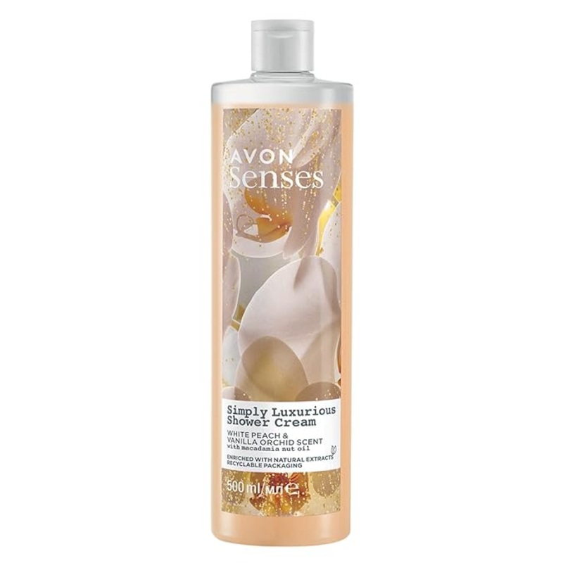 Avon Senses Simply Luxurious White Peach & Vanilla Orchid Scent Shower Gel 500ml | Avon In Lebanon