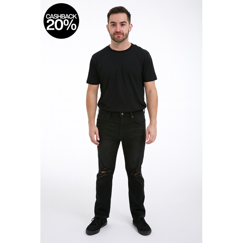Forever 21 Men’s Black High Rise Ripped Slim Fit Jeans | Forever 21 In Lebanon