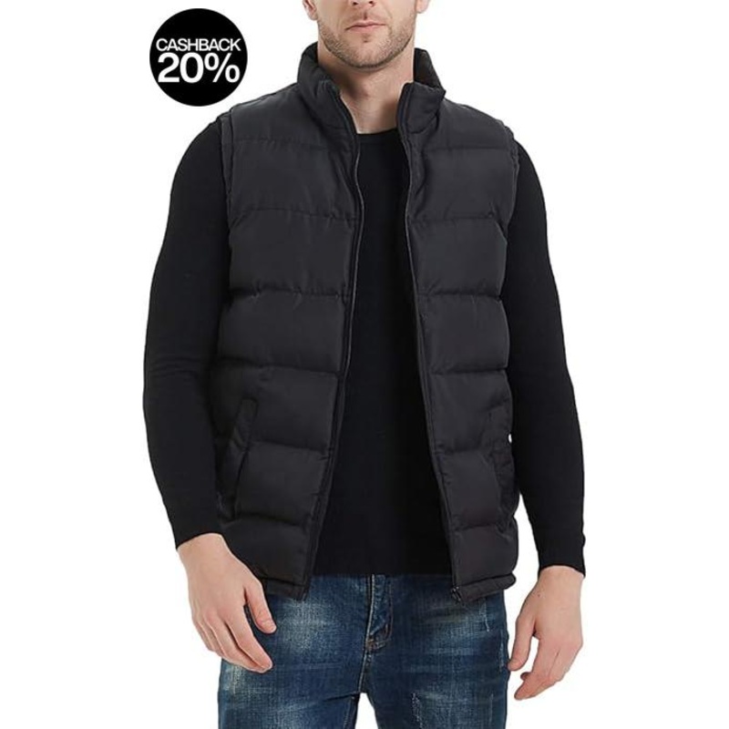 Forever 21 Men’s Black Puffed Zip Vest | Forever 21 In Lebanon