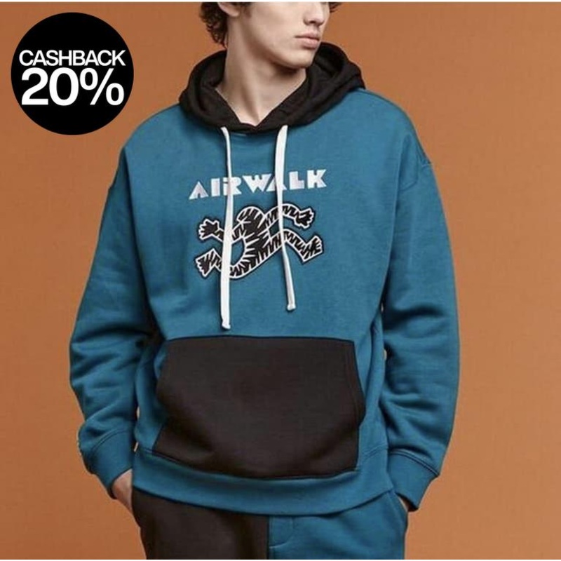 Forever 21 Men’s Petrol & Black Air Walk Hoodie | Forever 21 In Lebanon