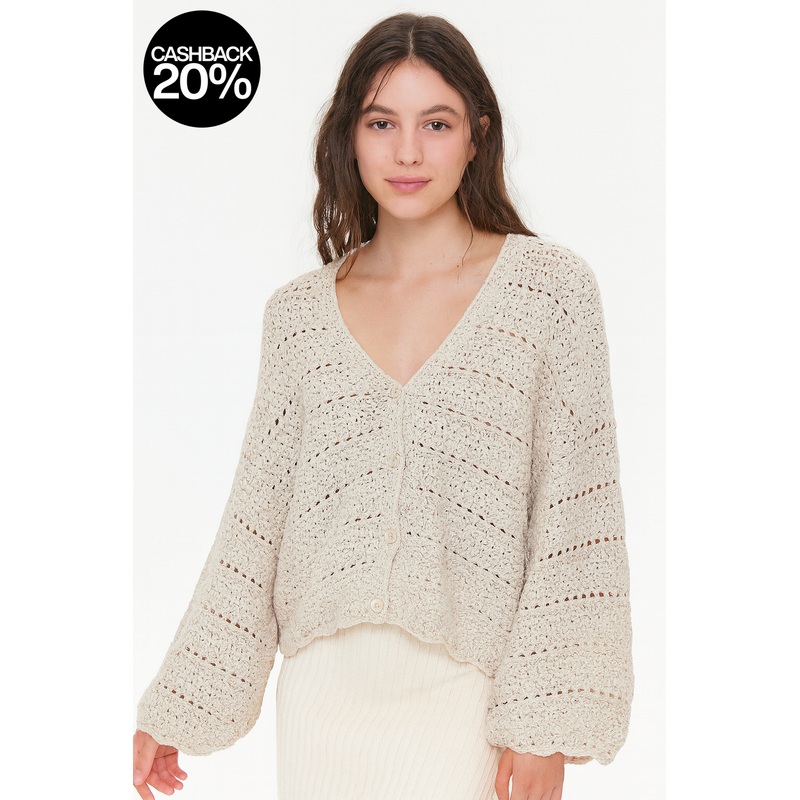 Forever 21 Women’s Beige Knitted Full Sleeve Cardigan | Forever 21 In Lebanon