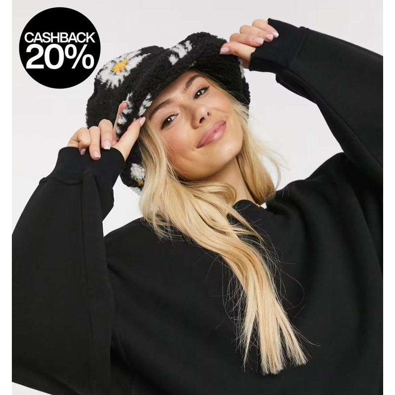 Forever 21 Women’s Black Floral Fleece Bucket Hat | Forever 21 In Lebanon