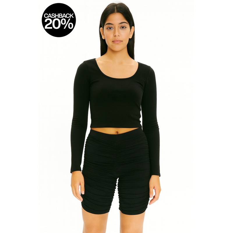 Forever 21 Women’s Black High Rise Ruched Biker Short | Forever 21 In Lebanon