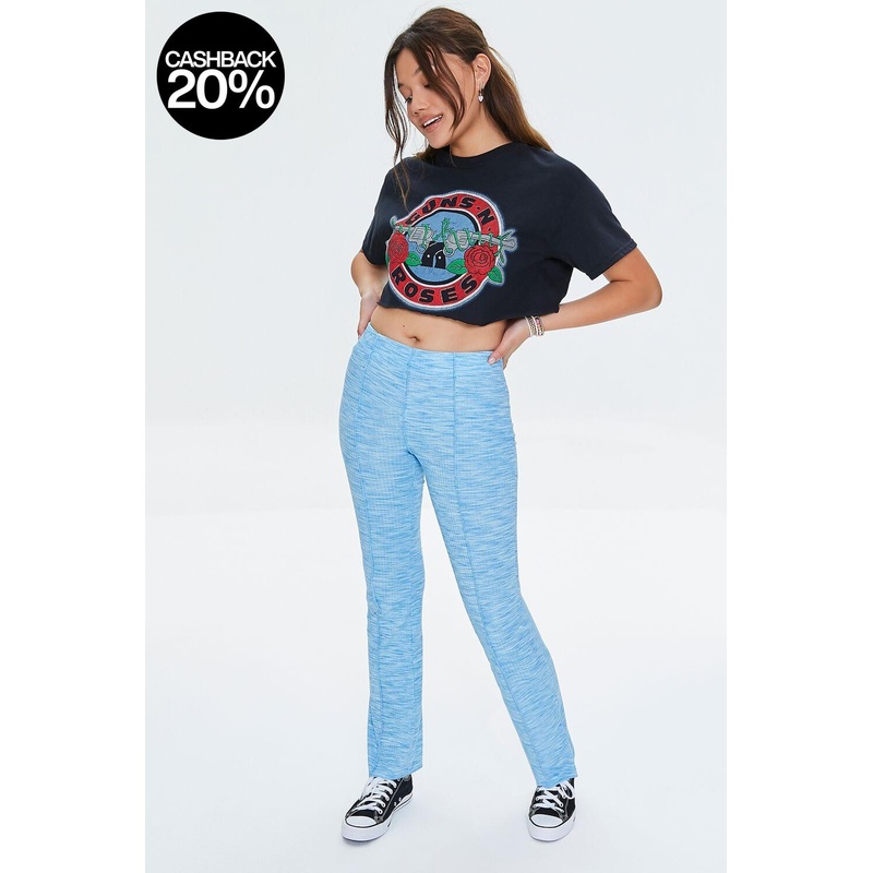 Forever 21 Women’s Blue Elastic Waistband Pants | Forever 21 In Lebanon
