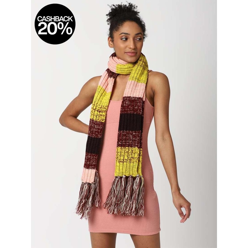 Forever 21 Women’s Burgundy Multi Knitted Scarf | Forever 21 In Lebanon