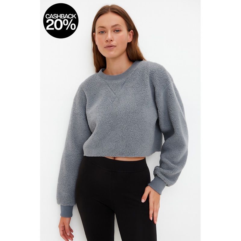 Forever 21 Women’s Grey Faux Fur Sweatshirt | Forever 21 In Lebanon