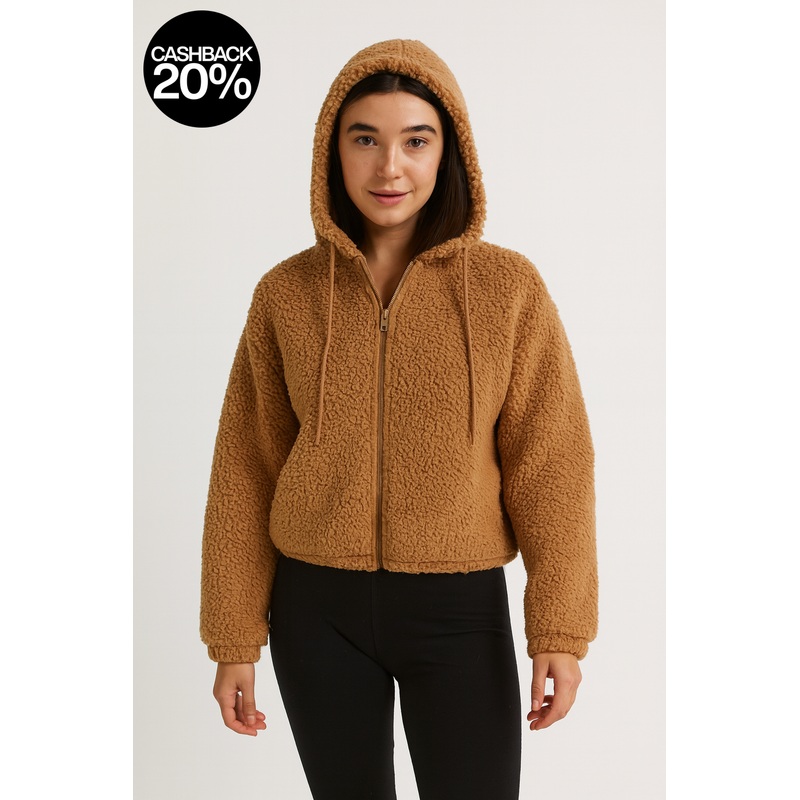 Forever 21 Women’s Light Brown Faux Fur Hooded Jacket | Forever 21 In Lebanon